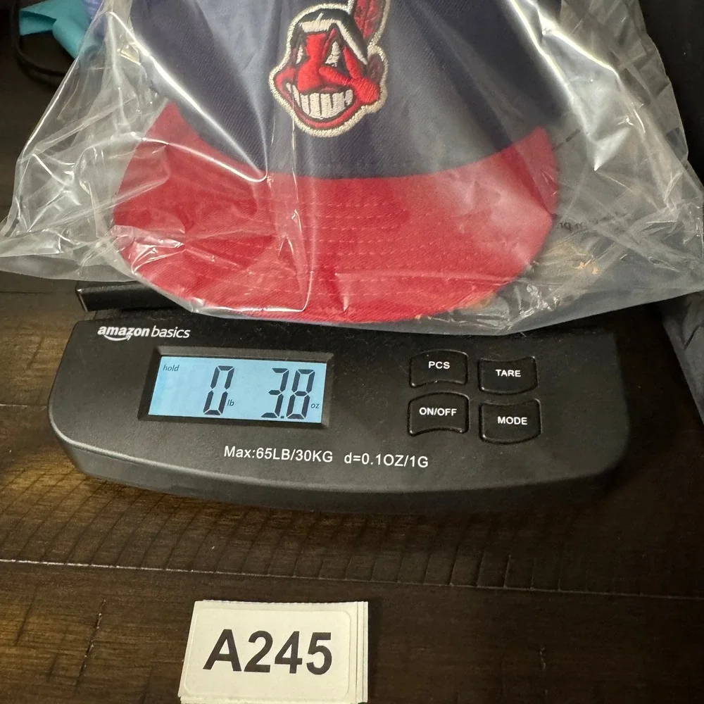 Cleveland Indians New Era 59FIFTY Fitted Hat Mens 7 3/8 Navy Red Chief Wahoo